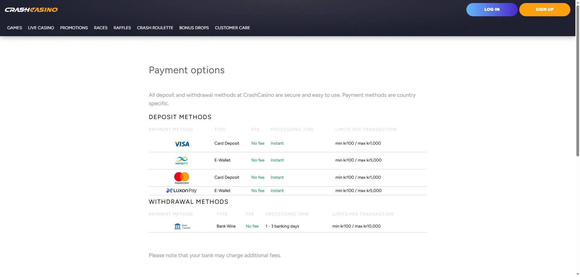 Métodos de pago disponibles en Crash Casino México